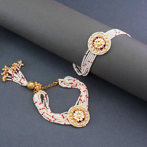 Bhaiya N Bhabhi Pearl Rakhi Set