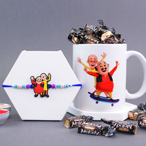 Motu Patlu Kids Rakhi with Mug Combo