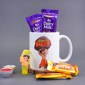 Chhota Bheem Rakhi with Lights N Mug Combo