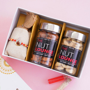 AD Rakhi with The Nut Lounge Dry Fruits in Signature Box