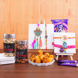 Family Rakhi Set with The Nut Lounge Dry Fruits