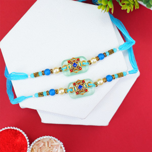 Double Blue Designer Rakhi