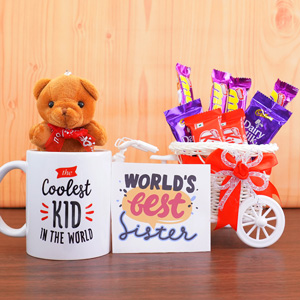 Coolest Kid Mug with Chocolates for Little Sister