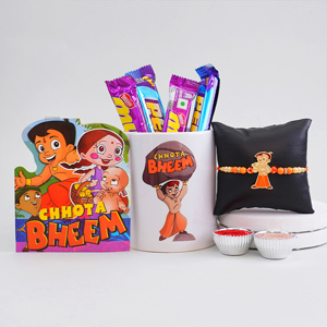 Chhota Bheem Rakhi with Mug N Card for Kids