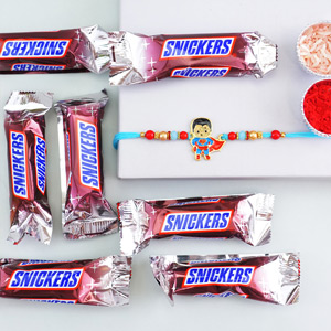 Superman Kids Rakhi with Snickers Chocolate