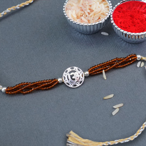 Sterling Silver Om Rakhi for Brother