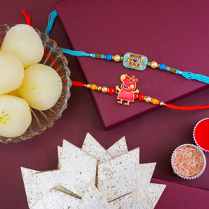 Designer Rakhi N Kids Rakhi with Sweets