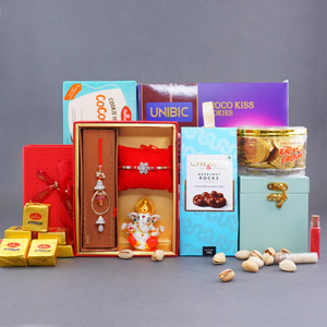 Bhaiya Bhabhi Rakhi with Sweets N Chocolates Gift Pack
