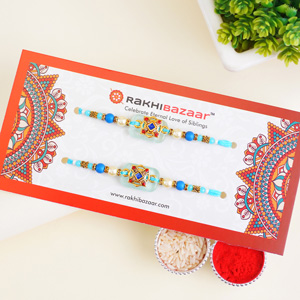 2 Blue Designer Rakhis for Brothers