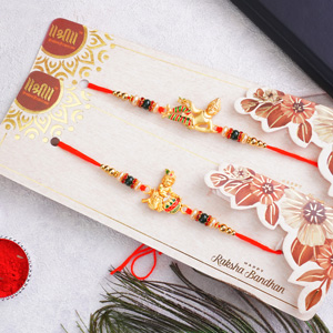 Set of 2 Golden Krishna Rakhis