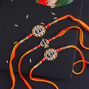 AD EK Onkar Rakhi N Khanda Rakhi for Brothers - Rakhi to Nepal