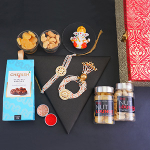 Bhaiya Bhabhi Rakhi with Ganesha Idol Gift Pack