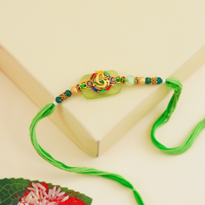 Designer Green Om Rakhi