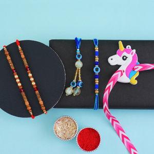 Set of Five Attractive Rakhis - Rakhi Sets