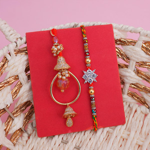 AD Designer Couples Rakhi Set
