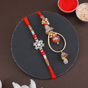 Alluring AD Bhaiya Bhabhi Rakhi Set