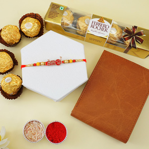 Designer Bro Rakhi with Wallet N Chocolates