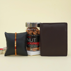 Beaded Pearl Rakhi with Wallet N Almonds