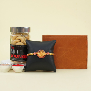 Beaded Designer Rakhi with Wallet N Cashews