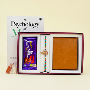 Sacred Rakhi with Books N Wallet Combo - Rakhi with Books