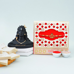 Mahadev Rakhi with Dry Fruits Gift Hamper