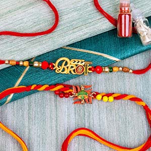 Set of Bro and Swastik Rakhi for Brother Saudi Arabia