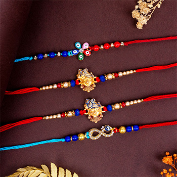 Evil Eye N Krishna Rakhi Set of Four