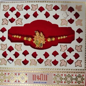 Auspicious Radha Krishna With Pearls Bliss Rakhi