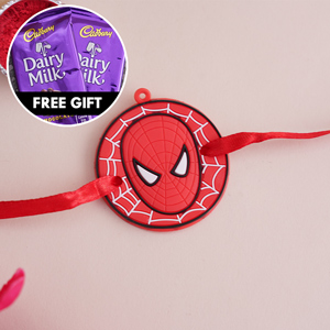 Spider Man Rakhi with 2 Dairy Milk - Rakhi with Free Gifts