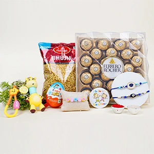 3 Rakhi with Chocolate and Bhujia Gift Hamper