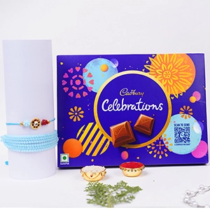 Stone Stud Rakhi and Lumba Rakhi with Cadbury Celebration