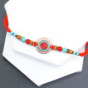 Beaded Om Designer Rakhi - Rakhi Worldwide