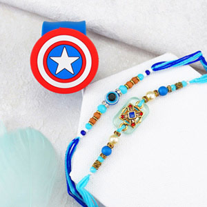 Set of Three Blue Colored Rakhis