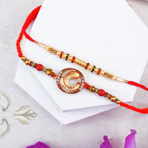 Set of Two Golden Rakhi