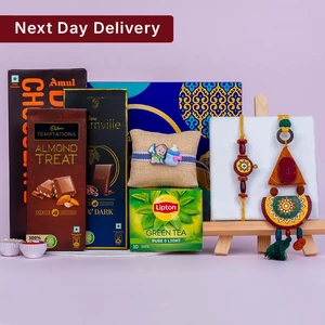 Bhaiya Bhabhi Rakhi and Kids Rakhi with Chocolates Combo