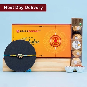 Elephant Rakhi with Ferrero Rocher Chocolate-Send Rakhi to Bangalore