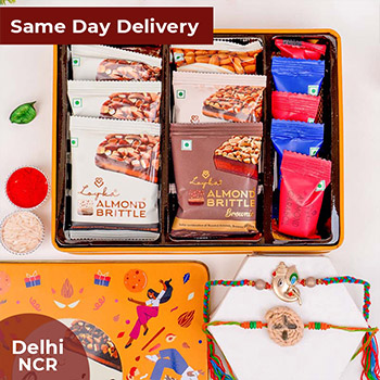 Set of 2 Rakhi with Loyka Occasions Assorted Nut Delicacies Same Day Delivery In Delhi NCR