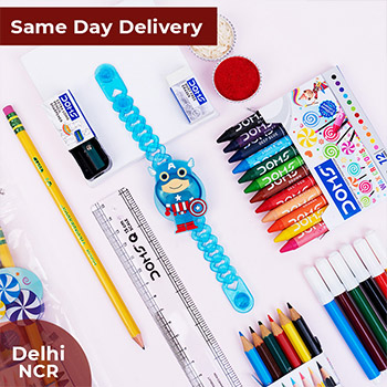 Captain America Kids Rakhi with Stationery Kit Same Day Delivery In Delhi NCR