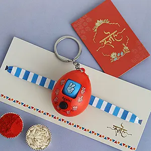 Playful Rock Paper Scissors Toy Rakhi-Bhaiya Bhabhi Rakhi to Singapore