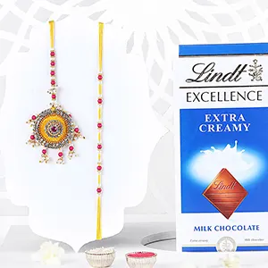 Love Bond Bhaiya Bhabhi Rakhi N Lindt Milk Chocolate