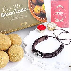 Evil Eye Bracelet Rakhi N Besan Ladoo Combo