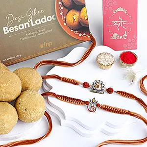 Om Namah Shivay Rakhi Duo N Desi Treat Delight