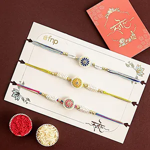 Floral Heritage Round Rakhi Set of 3-Send Rakhi to Singapore