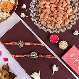 Om Namah Shivay Rakhi Duo N Almond Crunch