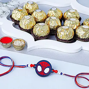 Spider Web Rakhi For Kids N Ferrero Delight