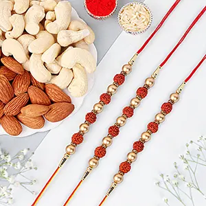 Rudraksha Bliss Rakhi Set of 3 N Nutty Delight