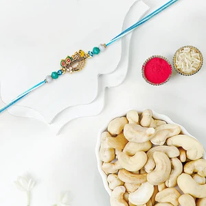 Divine Krishna Flute Rakhi with Cashews