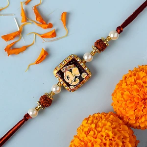 Divine Ganesha Rudraksha Pearl Rakhi