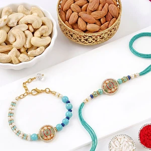 Couples Charm Duo Rakhi with Dry Fruits