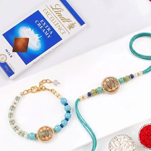 Couples Charm Duo Rakhi with Lindt